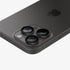 AGL07163 - iPhone 15 Pro / 15 Pro Max Optik Pro Lens Protector in natural titanium showing the device